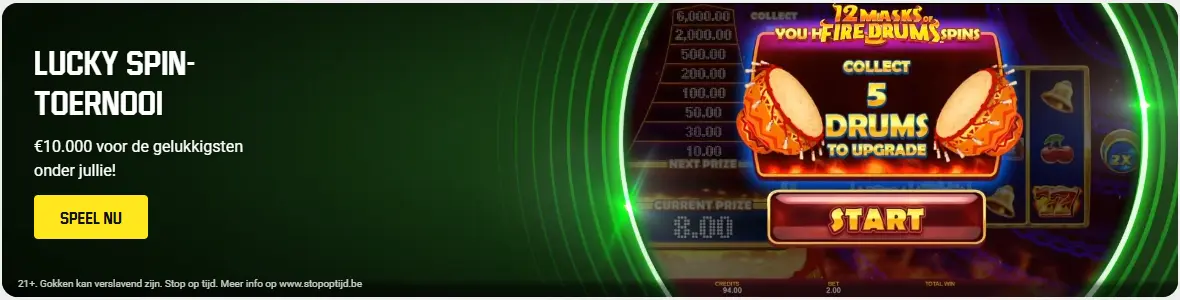 Welkomstbanner van het online casino – openingsbeeld